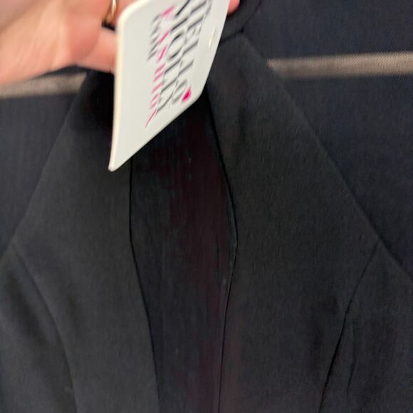 New Hello Molly Mini Dress Women 6 Black Short Zipper Long Sleeve Crew Neck - Picture 5 of 9